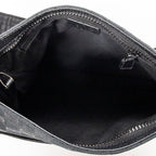 Shoulder Bag Front Slip Pocket Crossbody Black Monogrammed Canvas