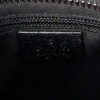 Shoulder Bag Front Slip Pocket Crossbody Black Monogrammed Canvas