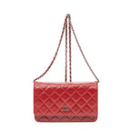 Shoulder Bag Classic Wallet on Chain Red Quilted Lambskin Leather