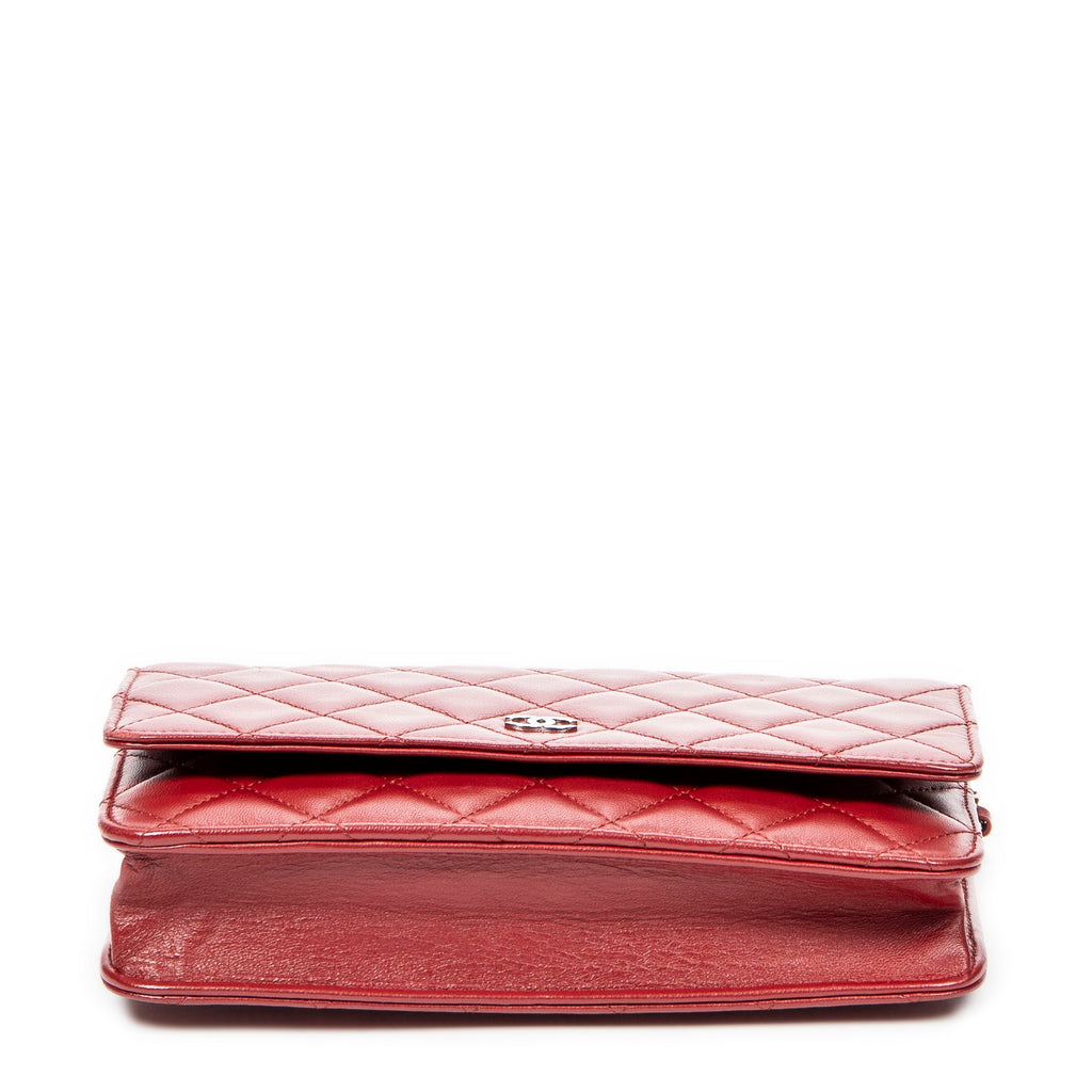 Shoulder Bag Classic Wallet on Chain Red Quilted Lambskin Leather