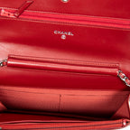 Shoulder Bag Classic Wallet on Chain Red Quilted Lambskin Leather