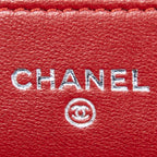 Shoulder Bag Classic Wallet on Chain Red Quilted Lambskin Leather