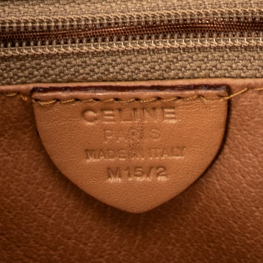 Mochila pequeña con solapa y cordón, lona revestida Macadam beige
