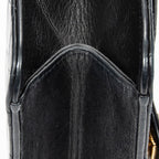 Shoulder Bag Vintage Push Lock Straight Flap Black Quilted Lambskin Leather
