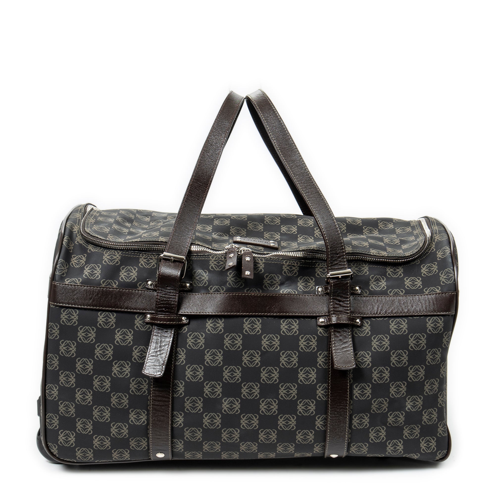 Travel Bag Vintage Anagram Suitcase Black Anagram Coated Canvas