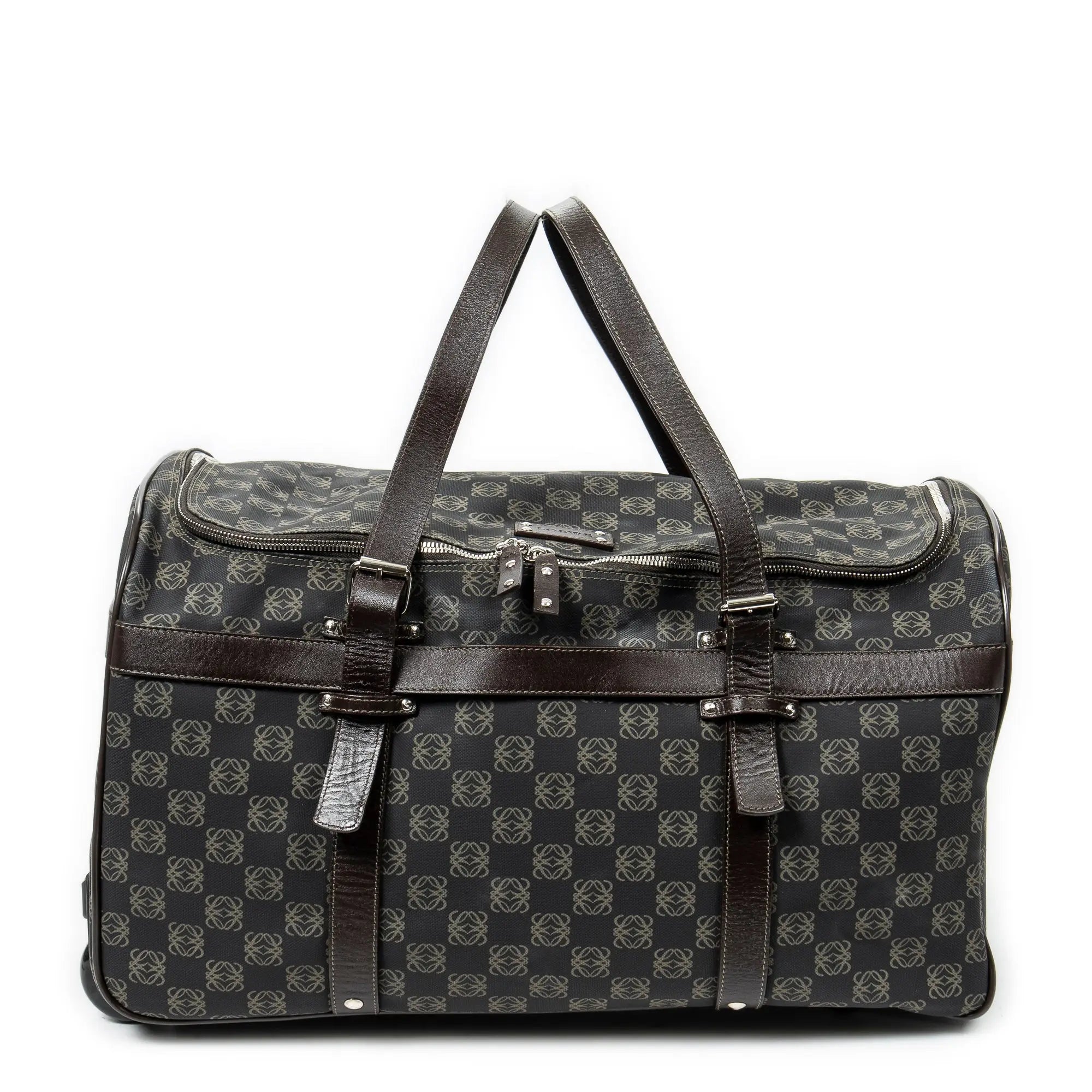 Travel Bag Vintage Anagram Suitcase Black Anagram Coated Canvas