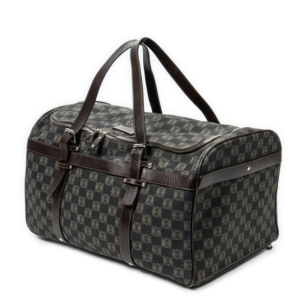 Travel Bag Vintage Anagram Suitcase Black Anagram Coated Canvas