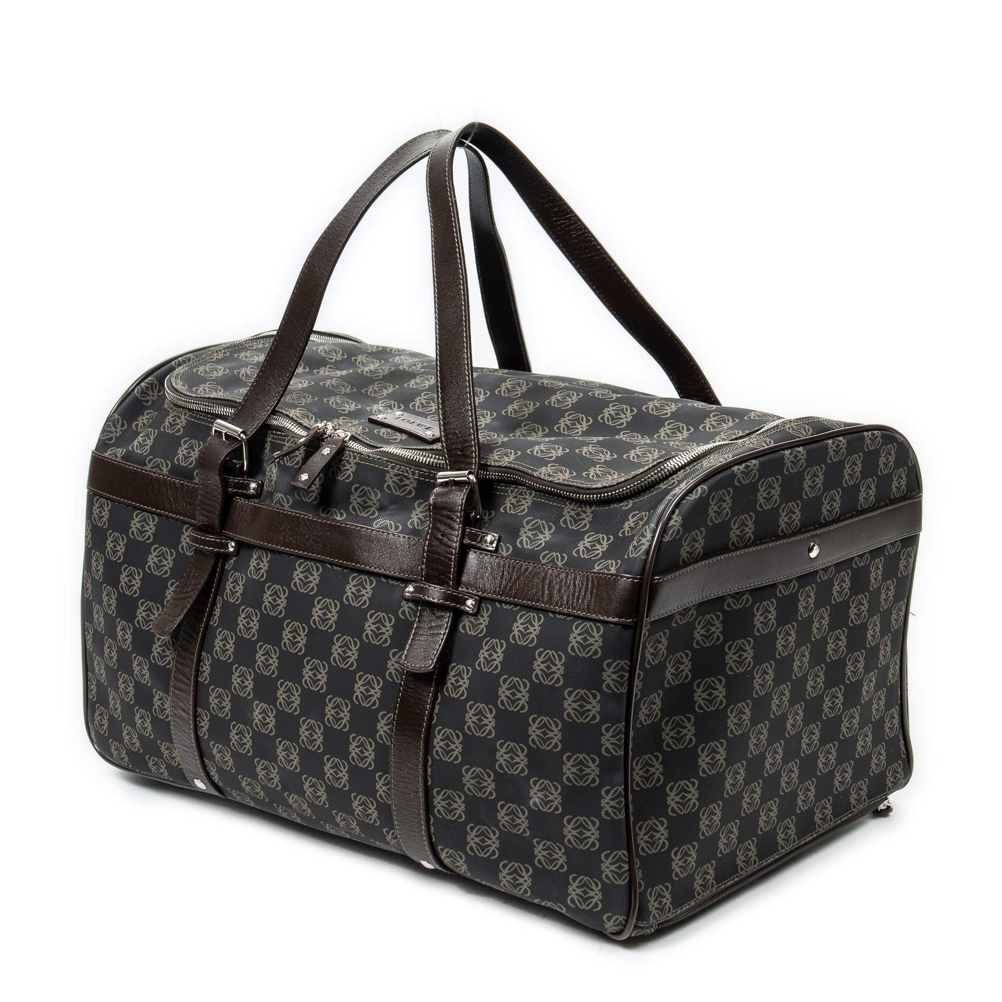 Travel Bag Vintage Anagram Suitcase Black Anagram Coated Canvas