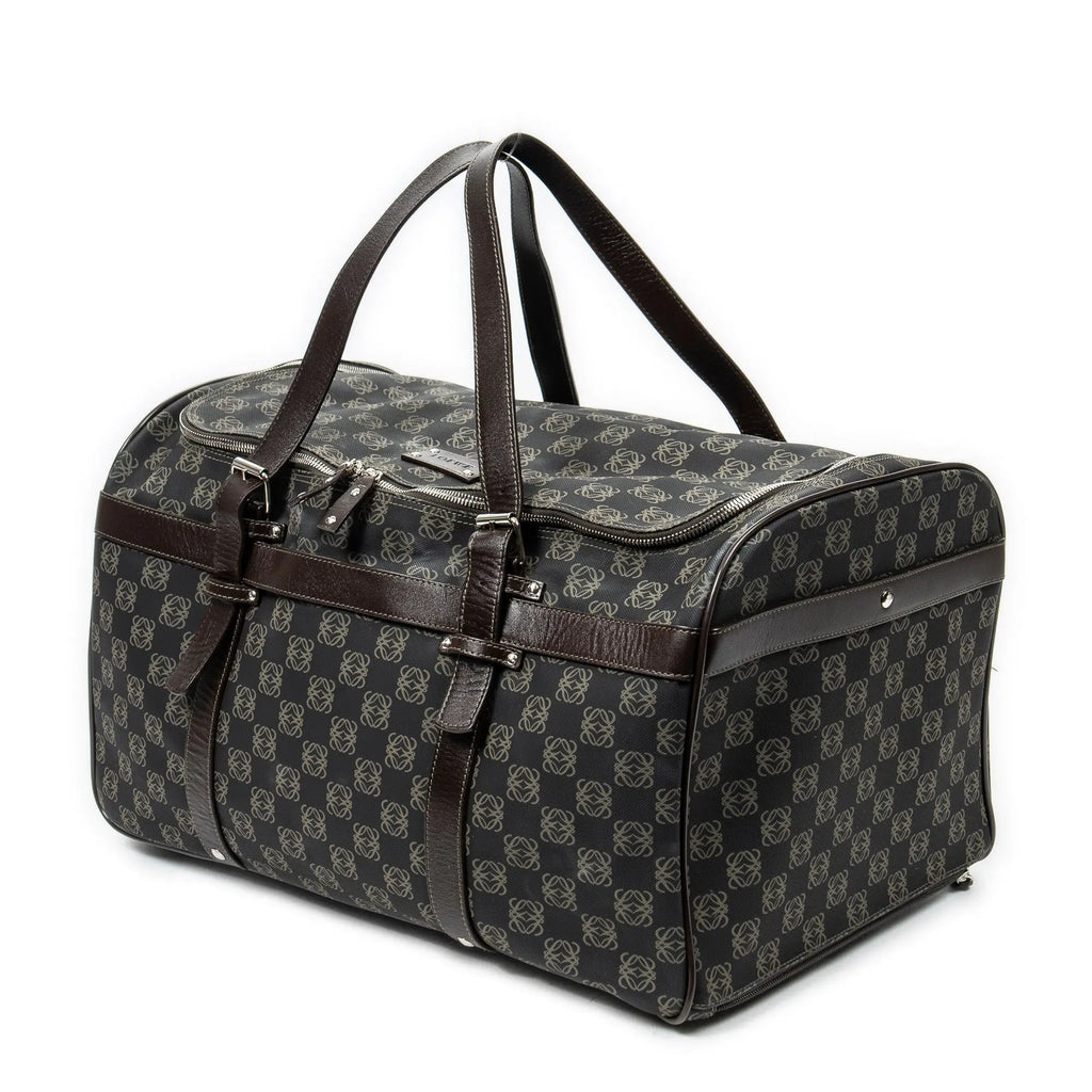 Bolsa de viaje Maleta Vintage Anagrama Lona Revestida Negra