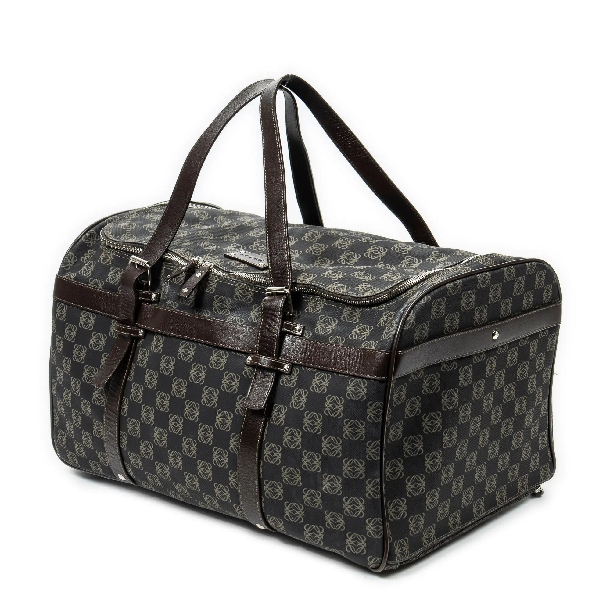 Travel Bag Vintage Anagram Suitcase Black Anagram Coated Canvas