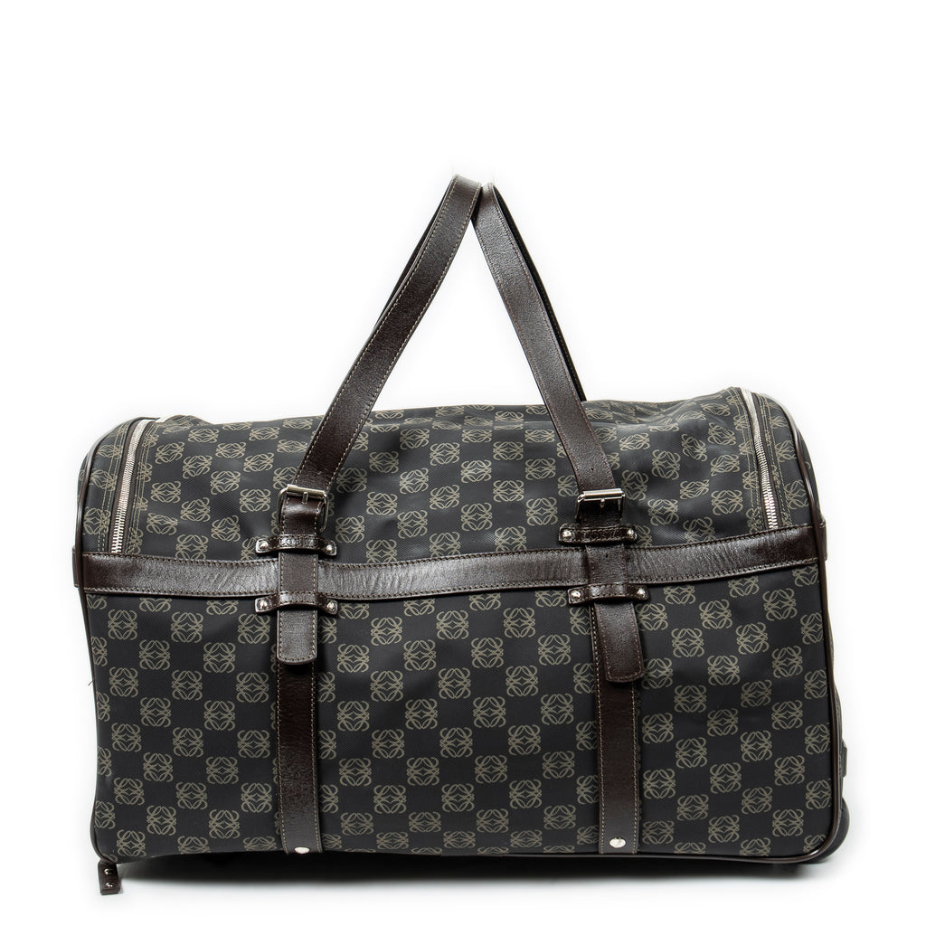 Travel Bag Vintage Anagram Suitcase Black Anagram Coated Canvas