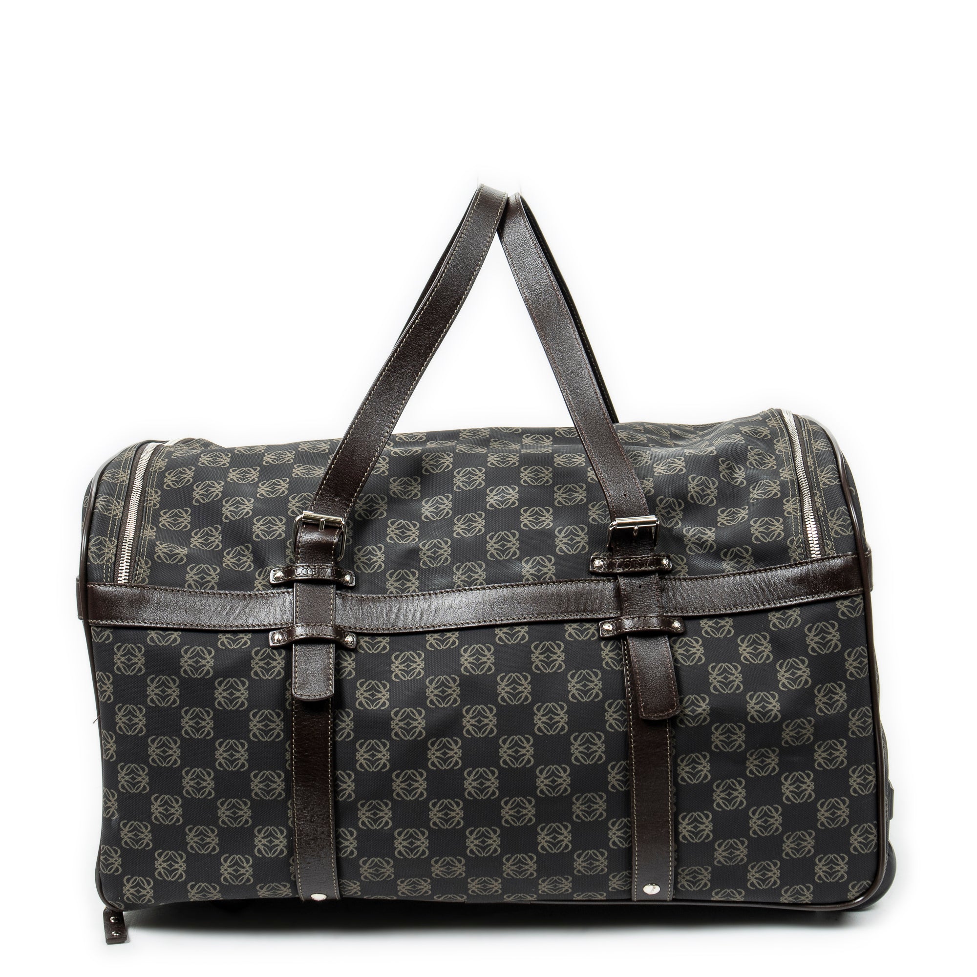 Travel Bag Vintage Anagram Suitcase Black Anagram Coated Canvas