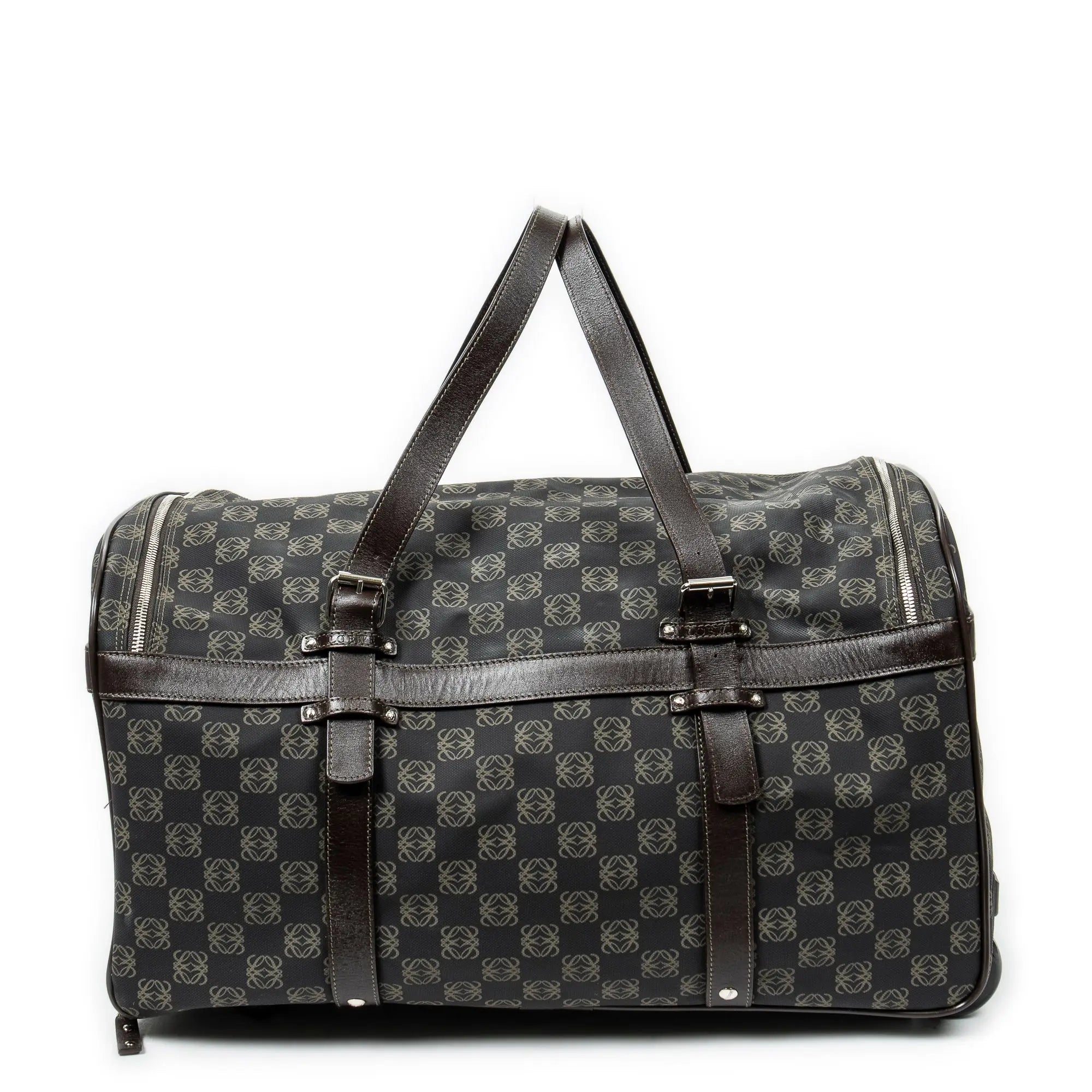 Travel Bag Vintage Anagram Suitcase Black Anagram Coated Canvas