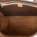 Shoulder Bag Zip Shopping Tote Brown Macadam Coated Canvas