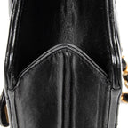 Shoulder Bag Vintage Push Lock Straight Flap Black Quilted Lambskin Leather