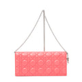 Shoulder Bag Cannage Chain Clutch Fuchsia Pink Cannage Lambskin Leather