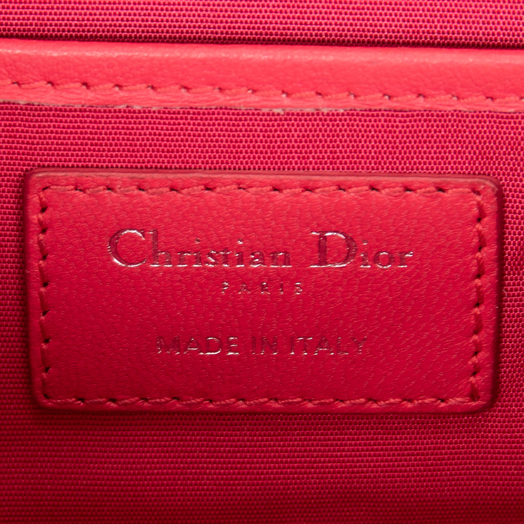 Shoulder Bag Cannage Chain Clutch Fuchsia Pink Cannage Lambskin Leather
