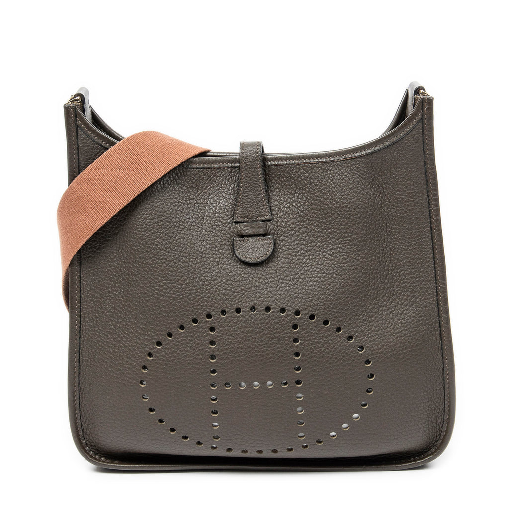 Shoulder Bag Evelyne I PM Vert Bronze Togo Leather