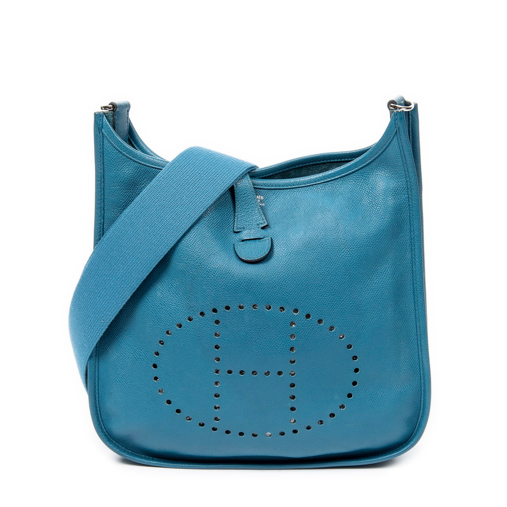 Shoulder Bag Evelyne III PM Bleu Colvert Epsom Leather