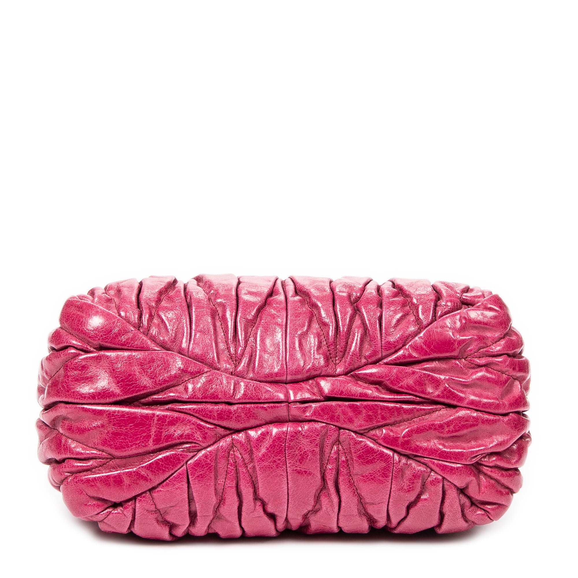 Handbag Bauletto Aperto Fuchsia Pink Matelasse Lux Leather