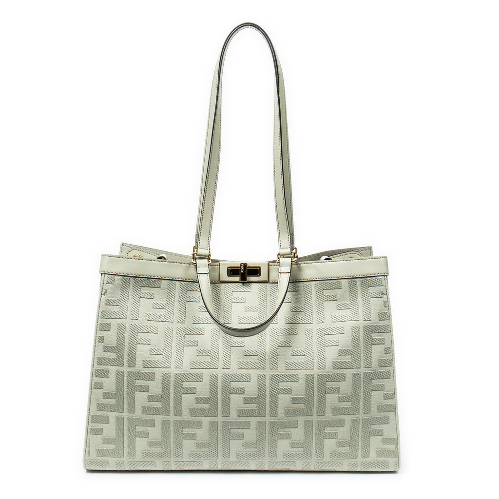 Shoulder Bag Peekaboo X-Tote Green Zucca Canvas