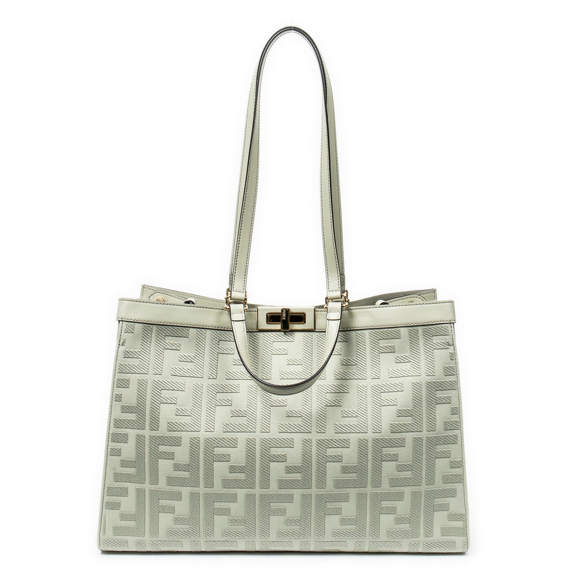 Shoulder Bag Peekaboo X-Tote Green Zucca Canvas