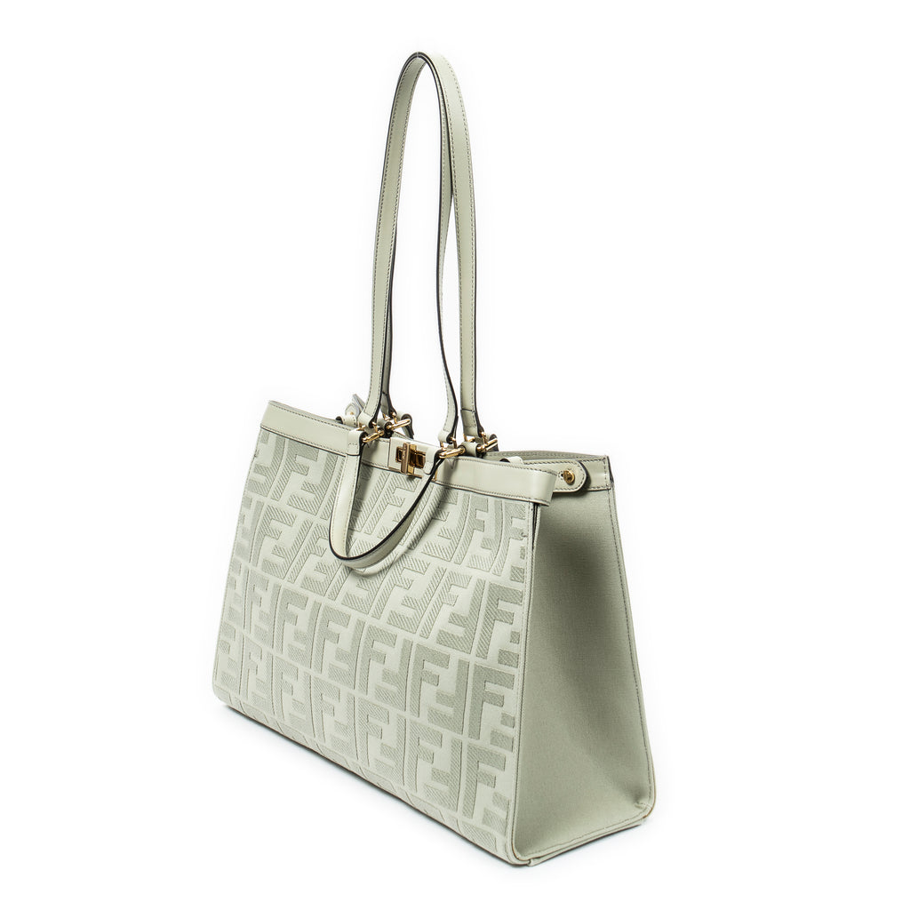 Shoulder Bag Peekaboo X-Tote Green Zucca Canvas