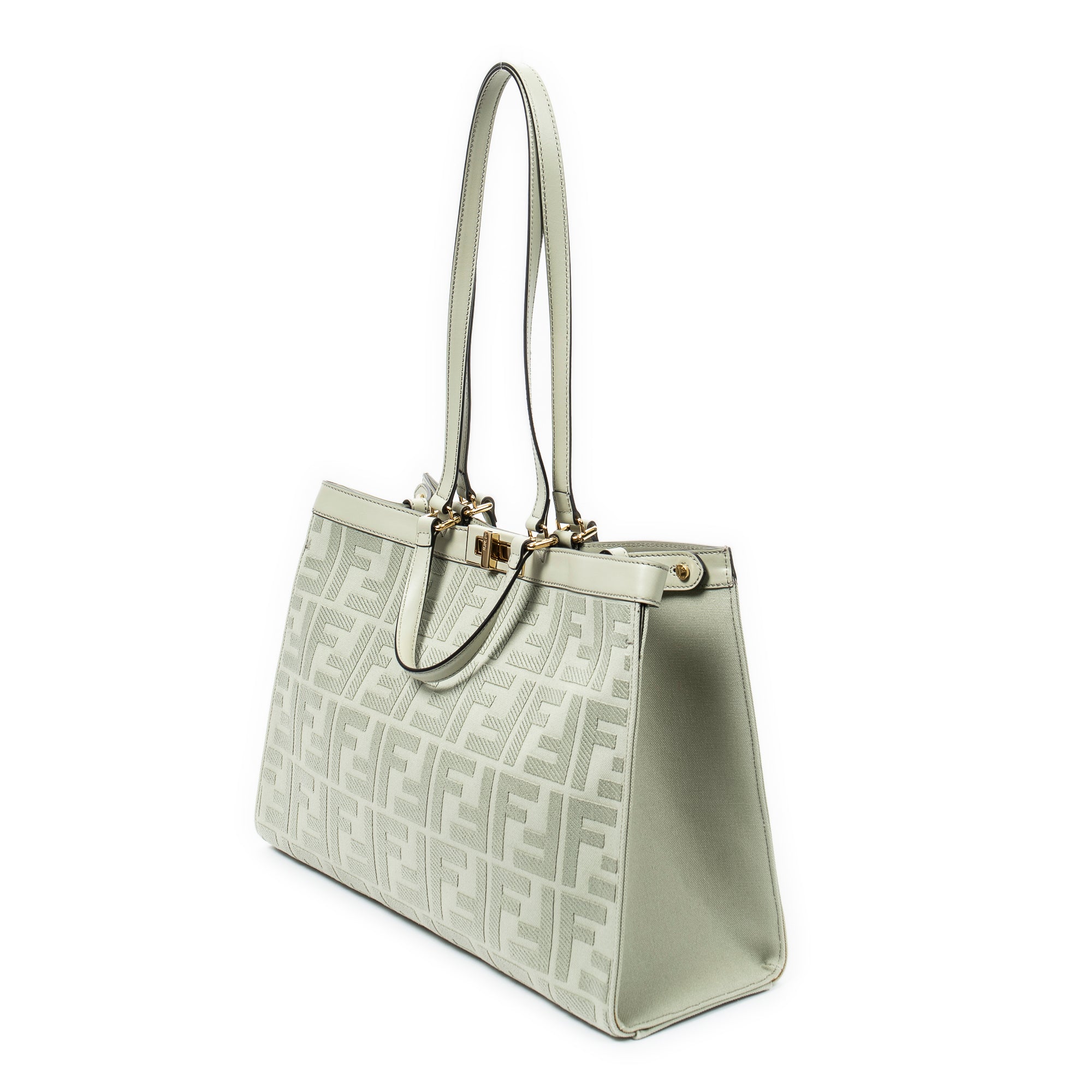 Shoulder Bag Peekaboo X-Tote Green Zucca Canvas