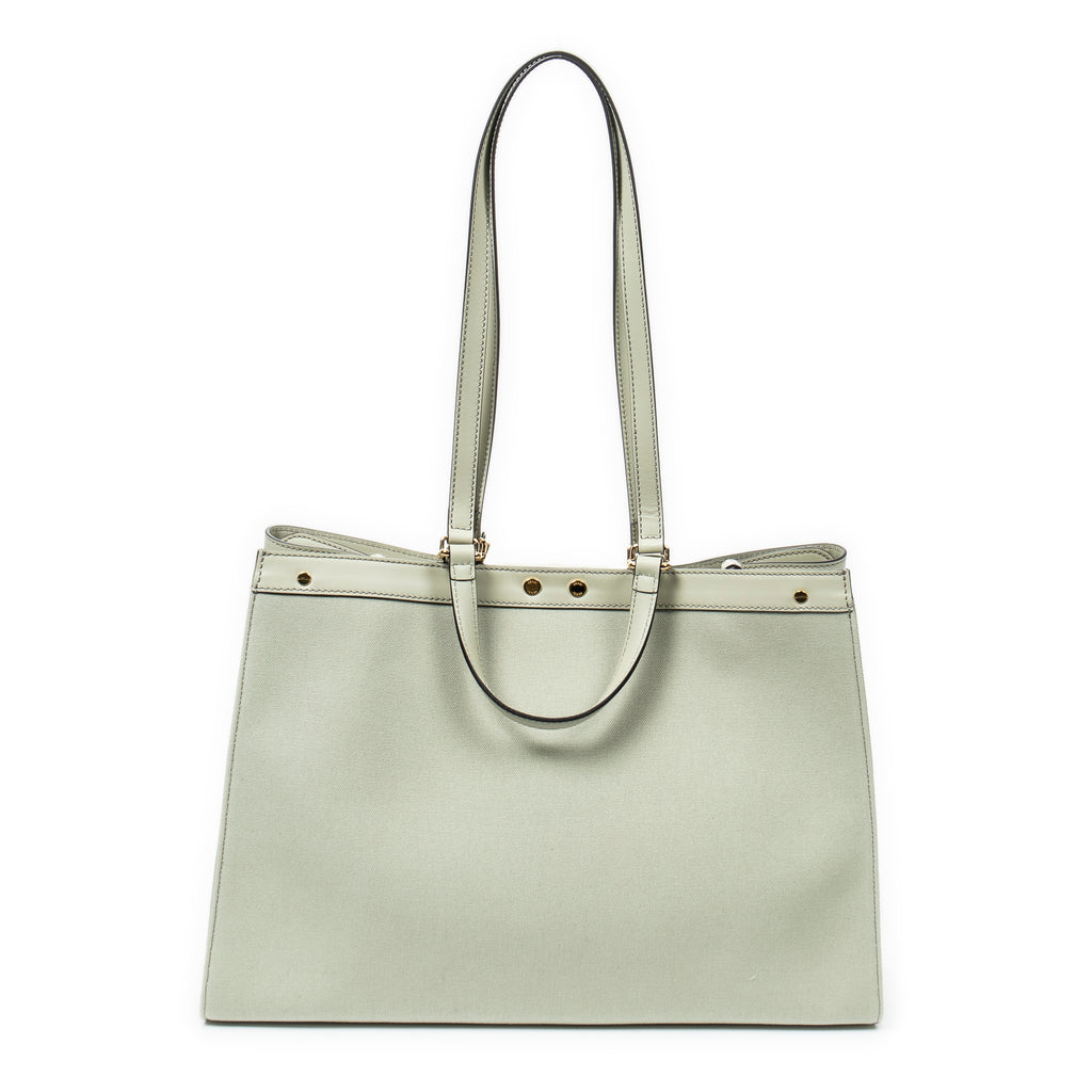Shoulder Bag Peekaboo X-Tote Green Zucca Canvas