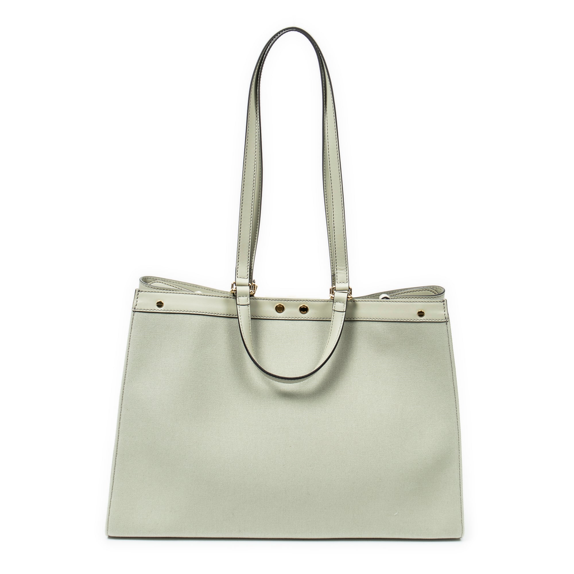 Shoulder Bag Peekaboo X-Tote Green Zucca Canvas