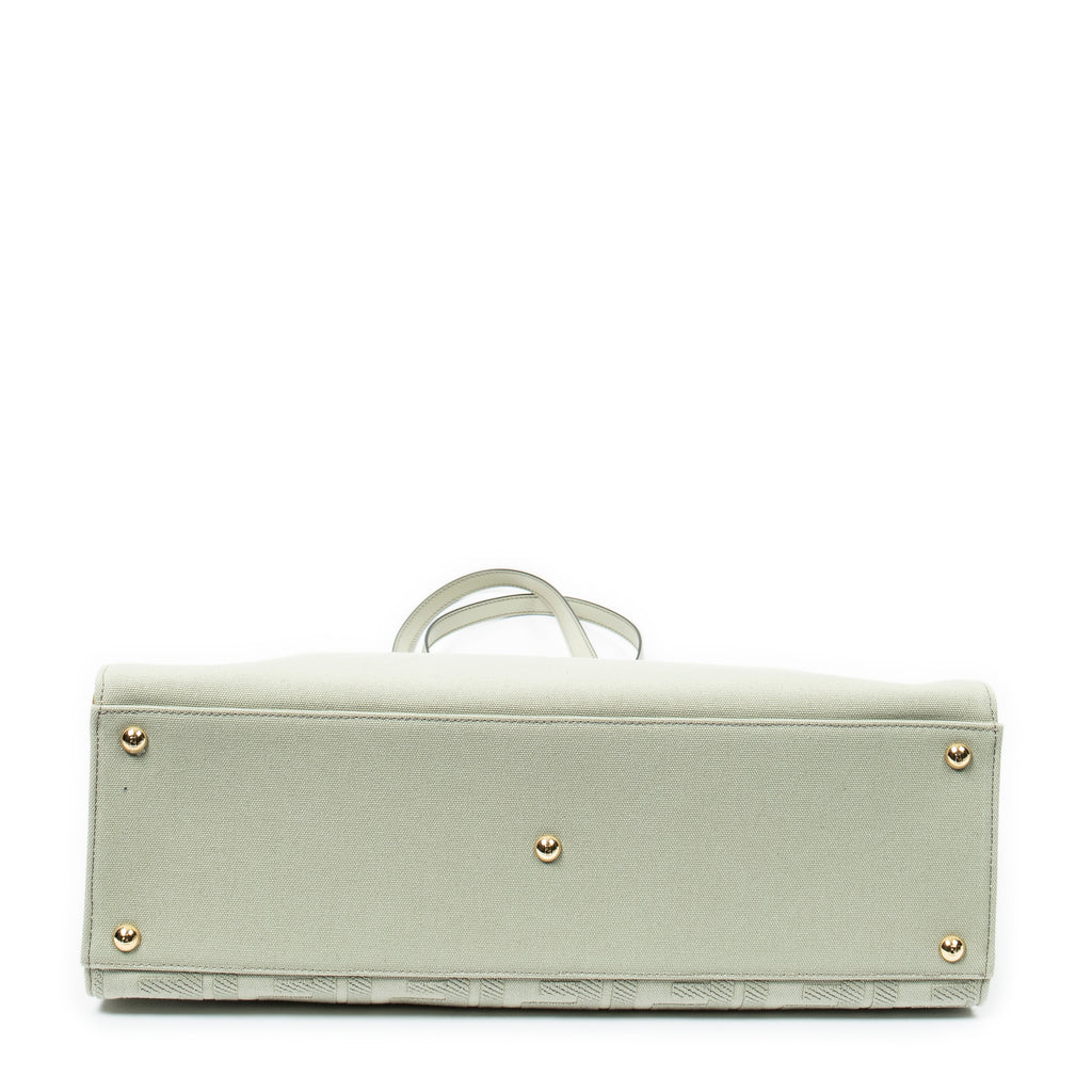 Shoulder Bag Peekaboo X-Tote Green Zucca Canvas