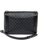 Shoulder Bag Large Boy Black Quilted Calfskin Leather