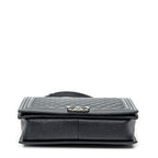 Shoulder Bag Large Boy Black Quilted Calfskin Leather