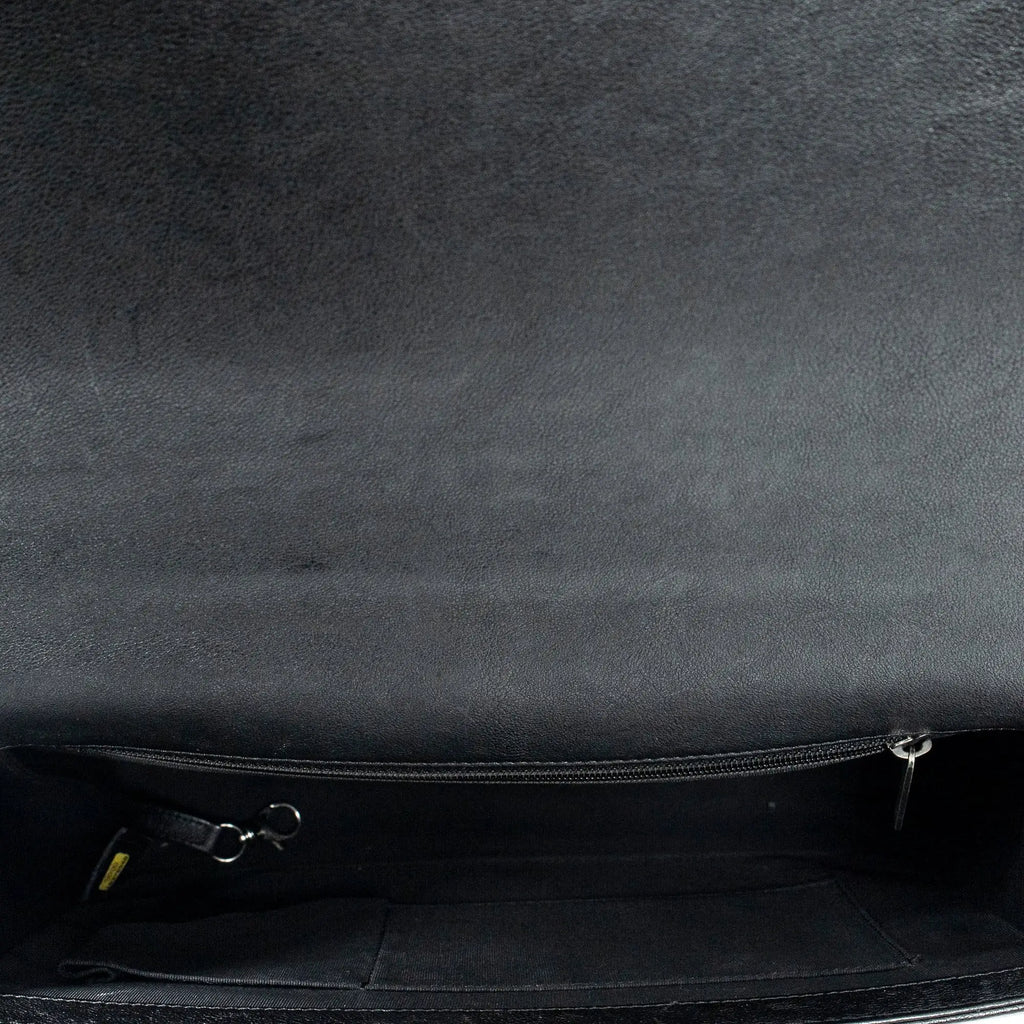 Bolso de Hombro Grande Niño Piel de Becerro Acolchada Negra