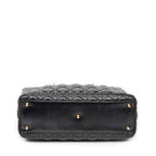 Handbag Large Lady Dior Zip Black Cannage Lambskin Leather
