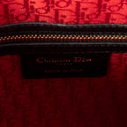 Handbag Large Lady Dior Zip Black Cannage Lambskin Leather
