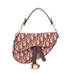 Handbag Mini Saddle Bag Beige Oblique Jacquard Canvas
