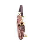 Handbag Mini Saddle Bag Beige Oblique Jacquard Canvas