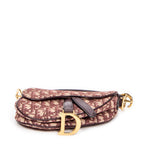 Handbag Mini Saddle Bag Beige Oblique Jacquard Canvas