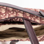 Handbag Mini Saddle Bag Beige Oblique Jacquard Canvas