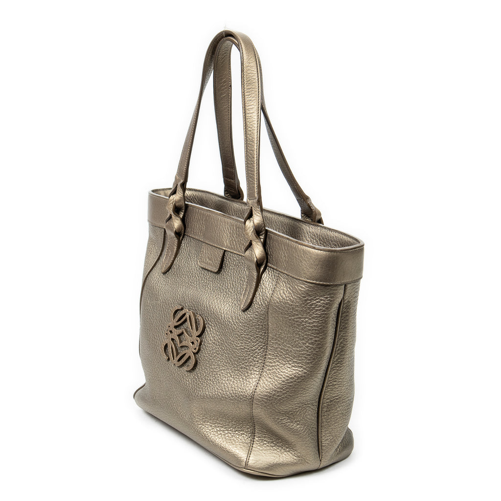 Shoulder Bag Fusta Anagram Tote Bronze Grained Leather