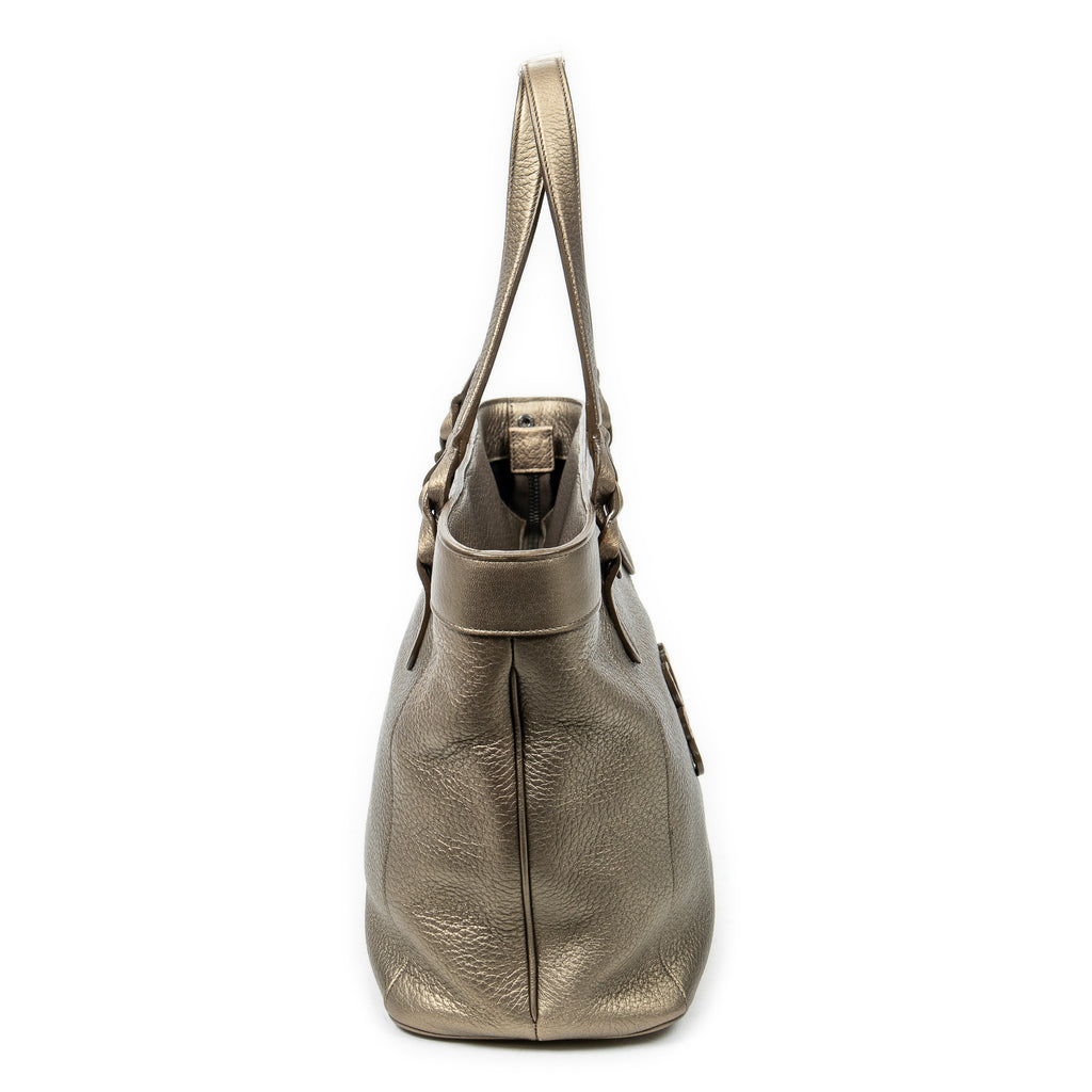 Shoulder Bag Fusta Anagram Tote Bronze Grained Leather
