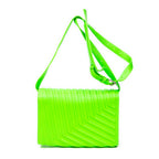 Shoulder Bag Car Flap Green Embossed Leather
