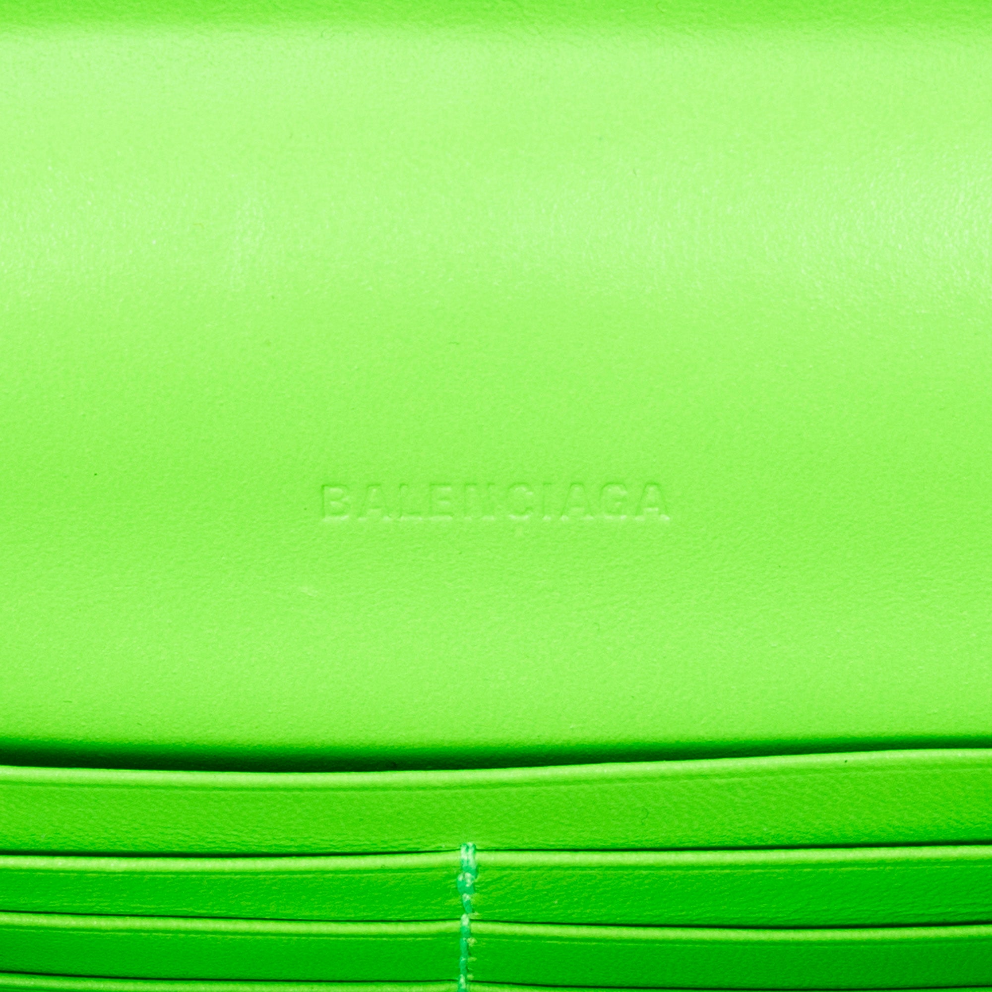 Shoulder Bag Car Flap Green Embossed Leather