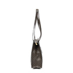 Shoulder Bag Zip Shopping Tote Brown Macadam Coated Canvas