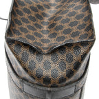 Shoulder Bag Zip Shopping Tote Brown Macadam Coated Canvas