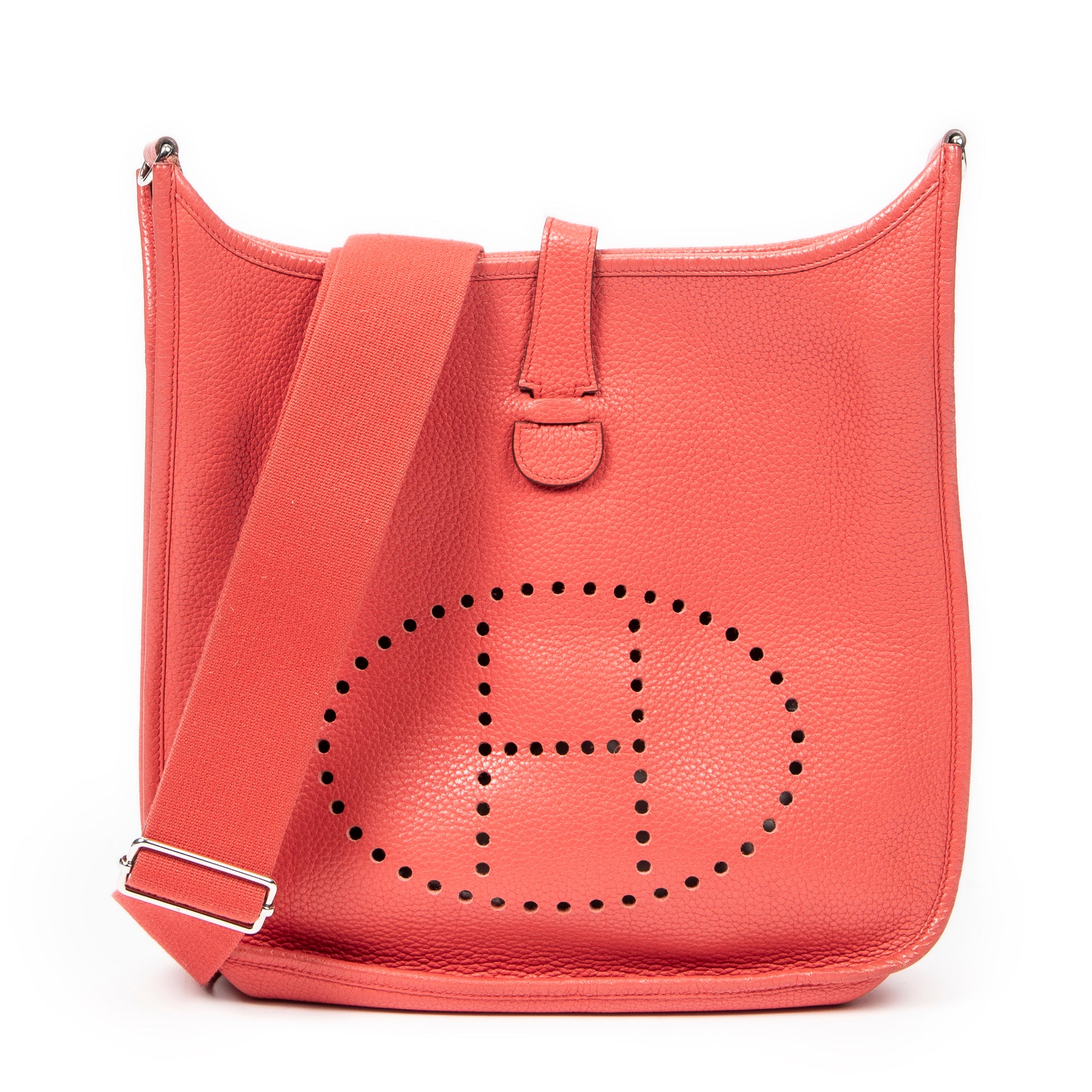 Shoulder Bag Evelyne III GM Rouge Pivoine Togo Leather
