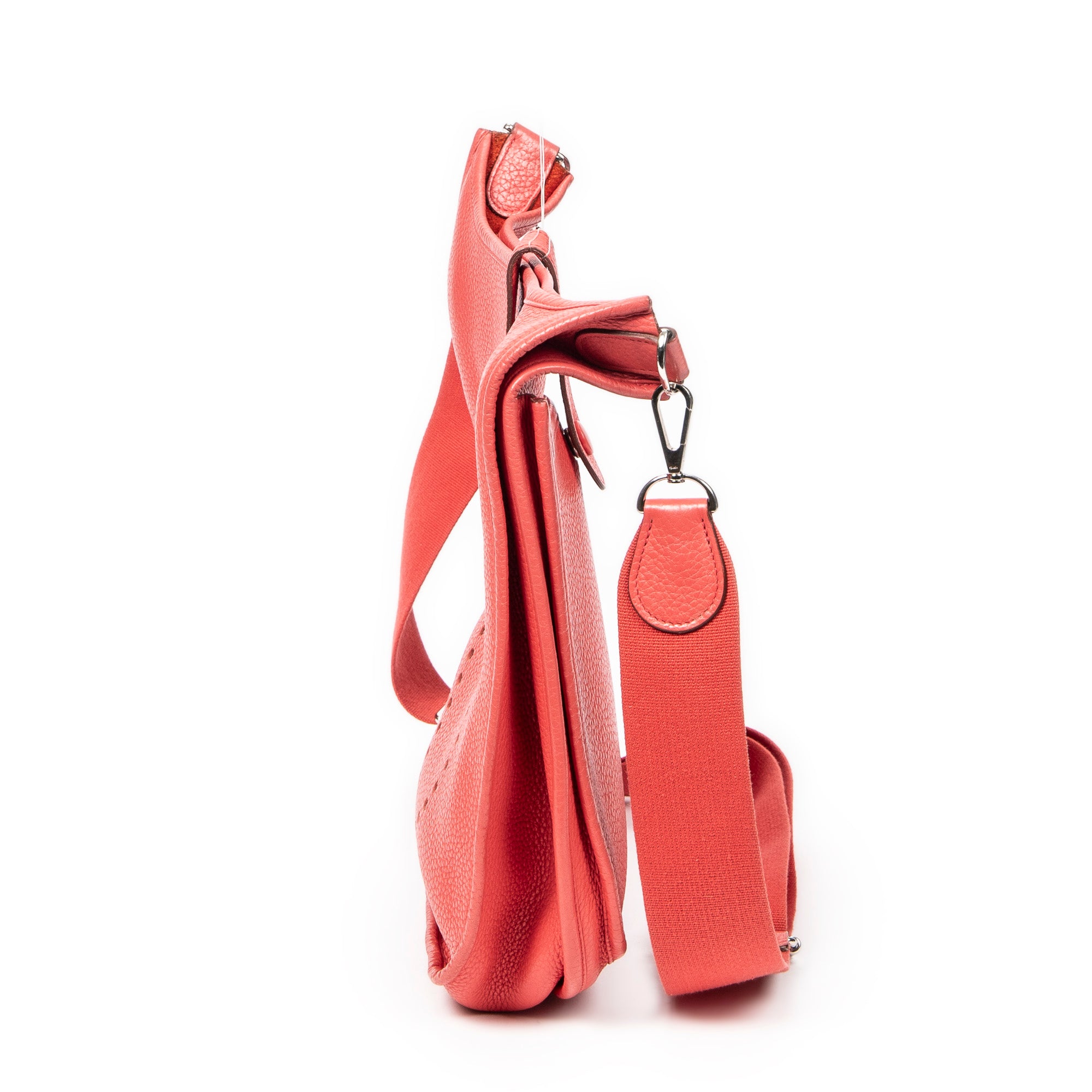 Shoulder Bag Evelyne III GM Rouge Pivoine Togo Leather