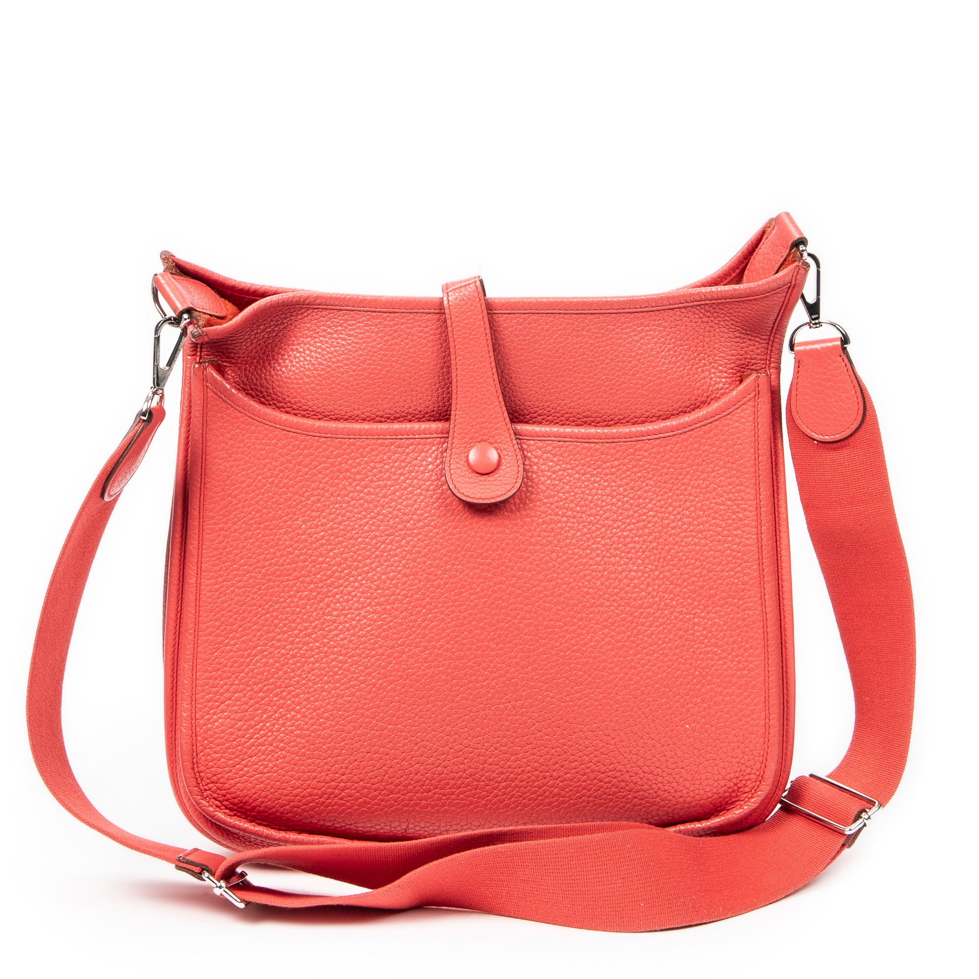Shoulder Bag Evelyne III GM Rouge Pivoine Togo Leather