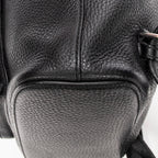 Backpack Small Bamboo Tassel Backpack Black Grained Leather